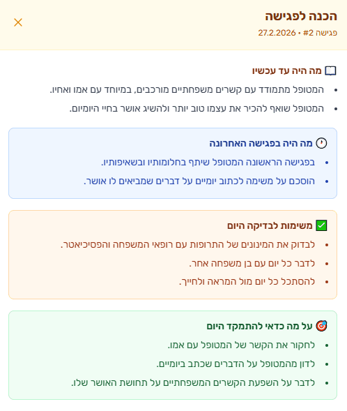 הכנה חכמה לפגישות